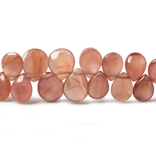 5x7-6x8mm Rhodochrosite plain pear beads 8 inch 57 pieces AA grade