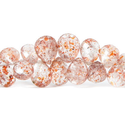 7x5-10x8mm Sunstone faceted pear Beads 8 inch 62 pieces