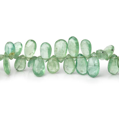7x5-11x5mm Green Kyanite Faceted Pear Beads 7.5 inch 74 pieces