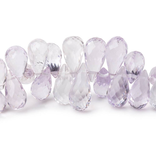 7x5-11x6mm Pink Amethyst Faceted Tear Drops 8 inch 70 Beads AA