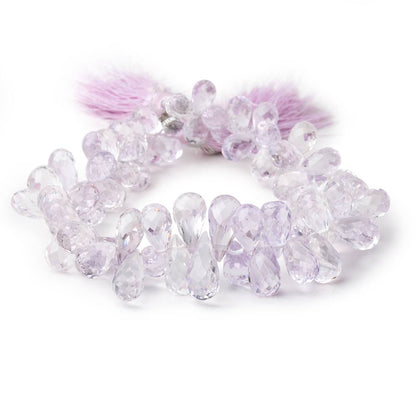 7x5-11x6mm Pink Amethyst Faceted Tear Drops 8 inch 70 Beads AA