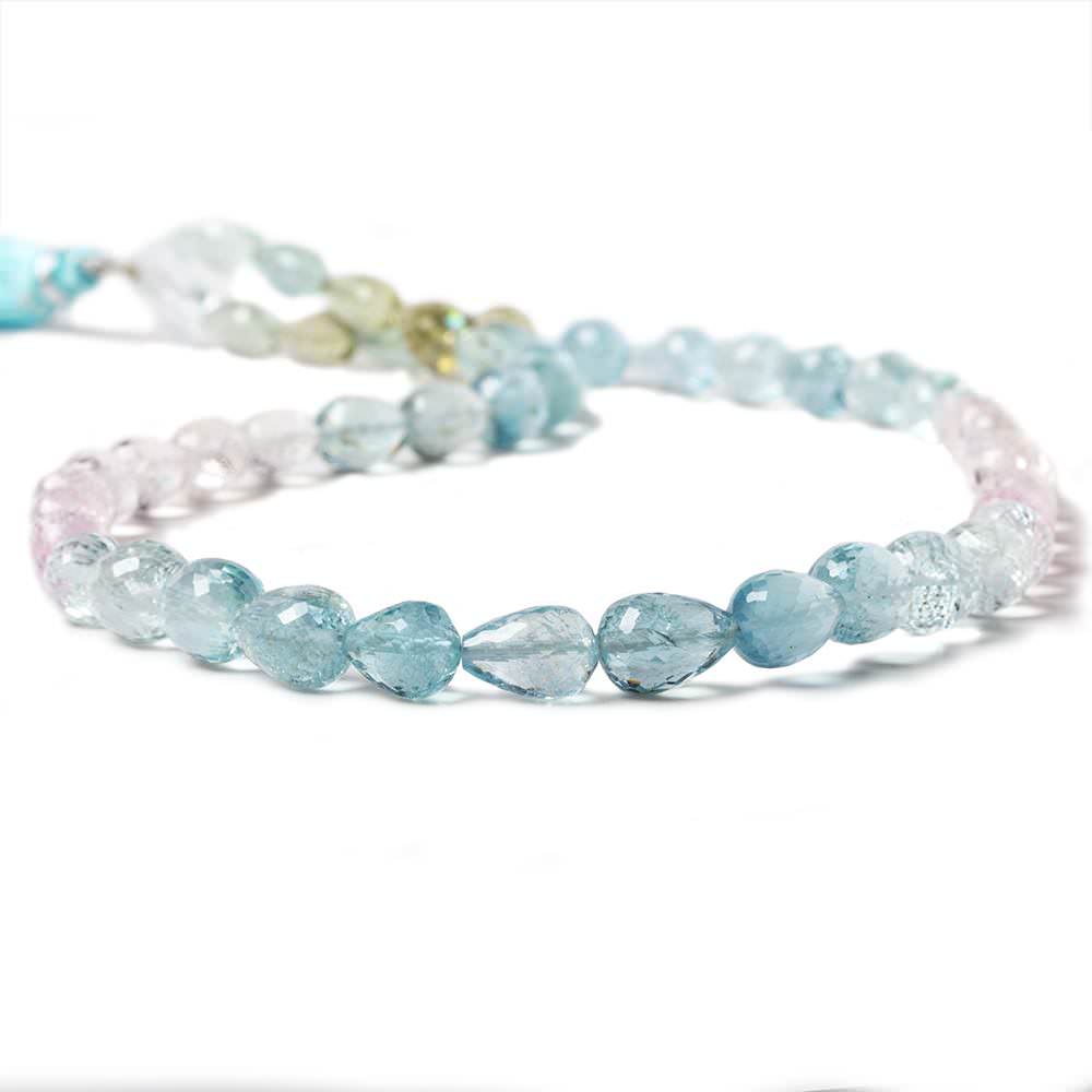 7x5-11x7mm Multi Beryl straight drill faceted tear drops 47 beads 17 in. A Grade