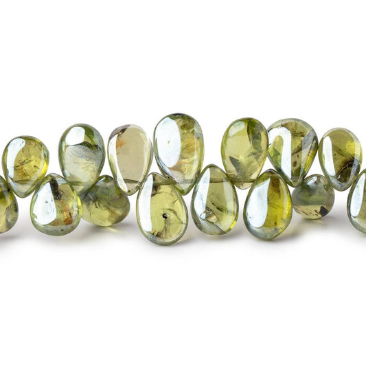 7x5-11x7mm Mystic Prehnite Plain Pear Beads 8 inch 58 pieces
