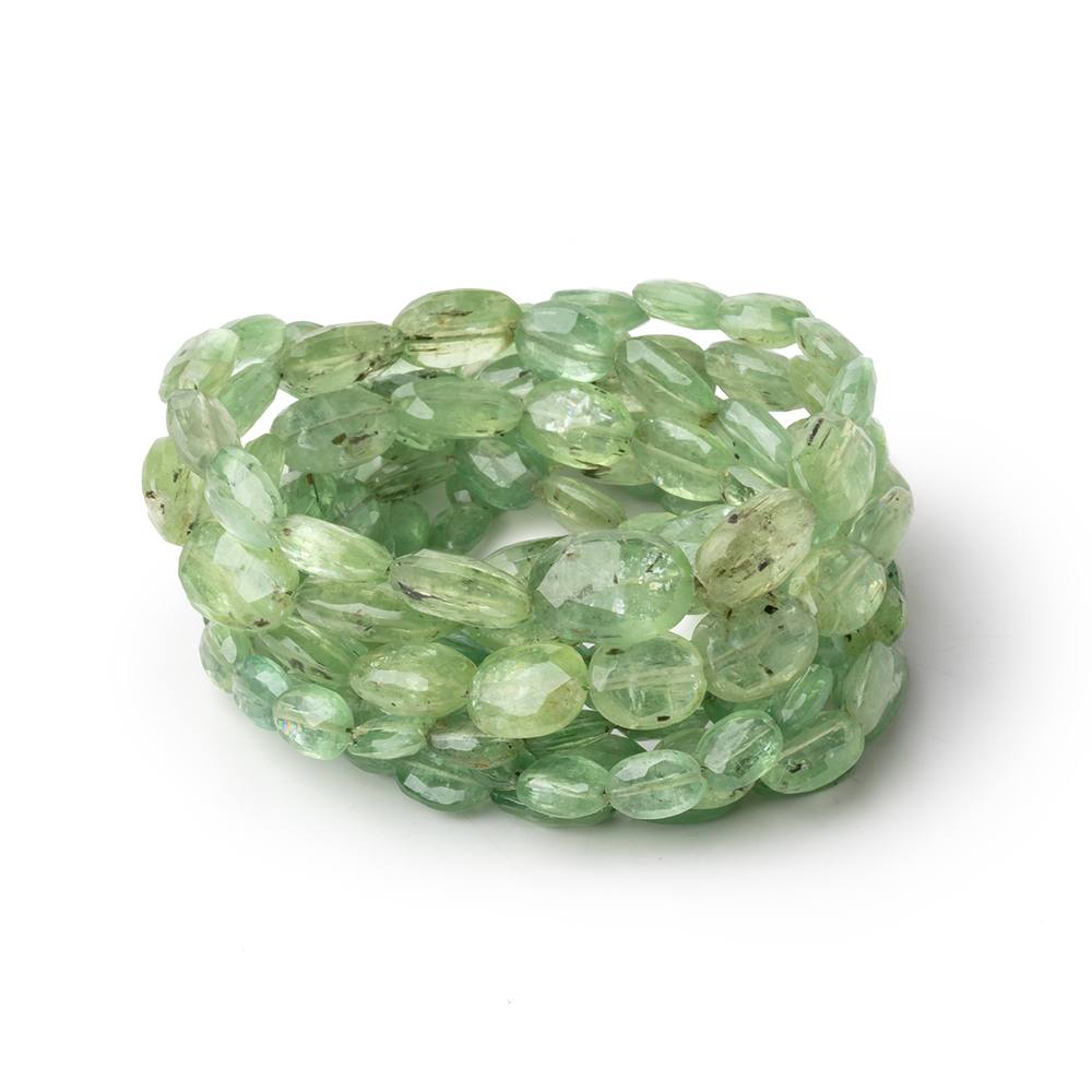 7x5-11x8mm Green Kyanite Faceted Oval Beads 16 inch 47 pieces