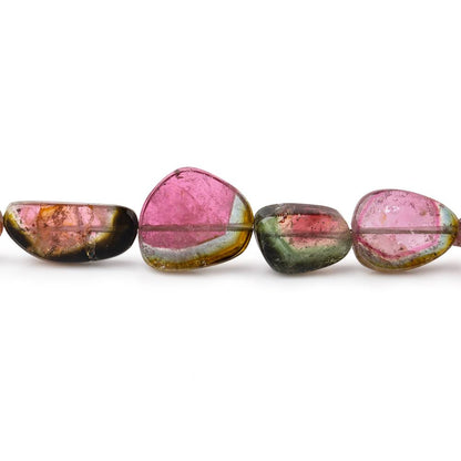 7x5-12.5x11mm Watermelon Tourmaline Slice Beads 17 inch 43 pieces AAA