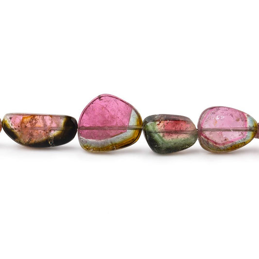 7x5-12.5x11mm Watermelon Tourmaline Slice Beads 17 inch 43 pieces AAA