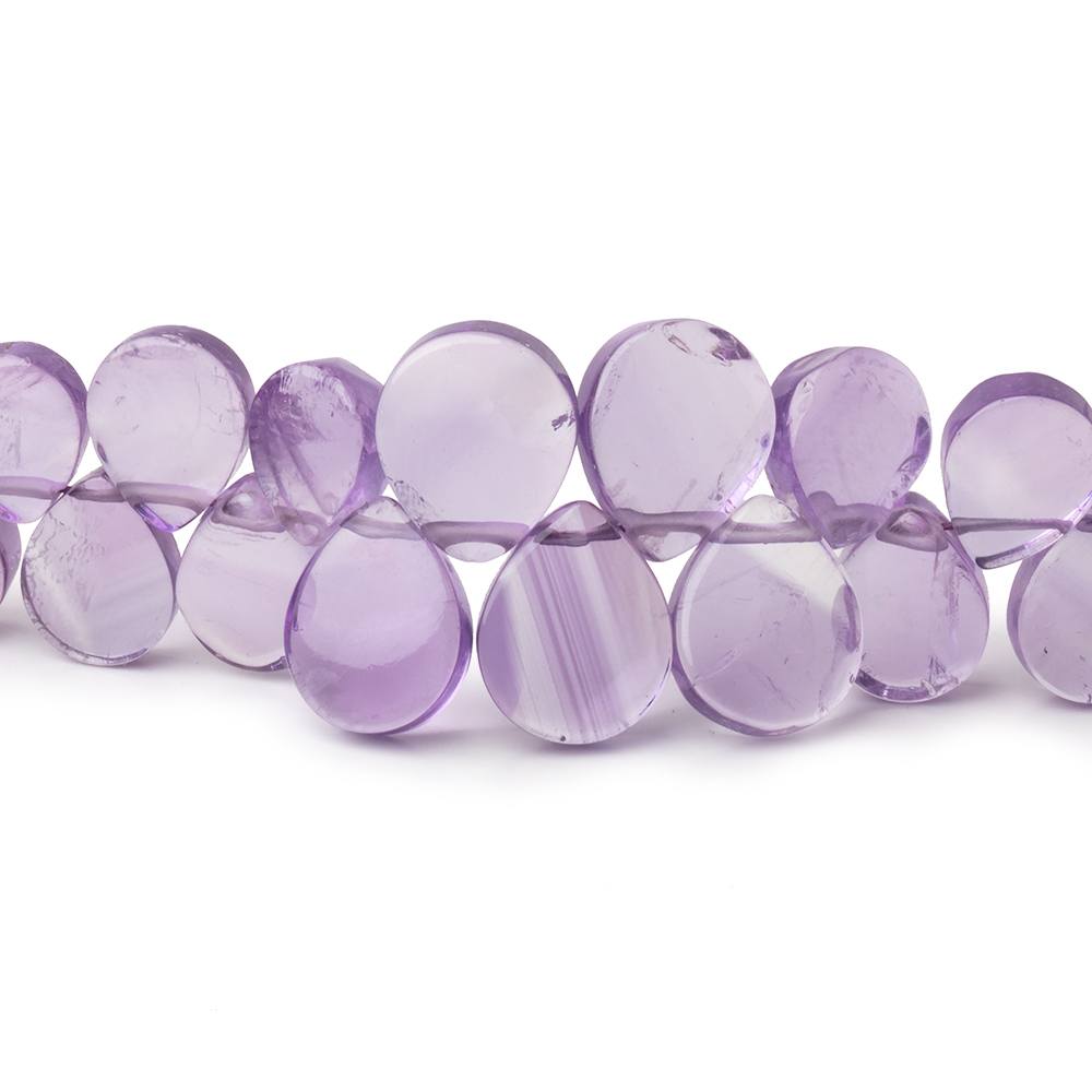 7x5-12x10mm Amethyst Plain Pear Beads 18 inch 138 pieces