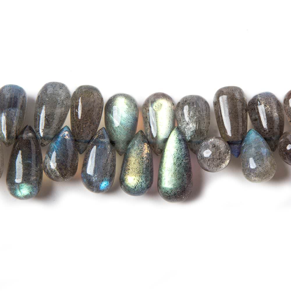 7x5-12x6mm Labradorite Plain Tear Drop Beads 8.25 inch 60 pieces