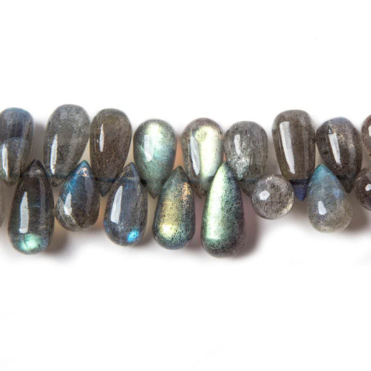 7x5-12x6mm Labradorite Plain Tear Drop Beads 8.25 inch 60 pieces