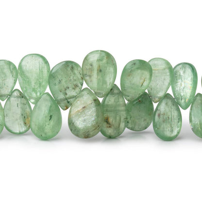 7x5-12x9mm Green Kyanite Plain Pear Beads 7.5 inch 60 pieces