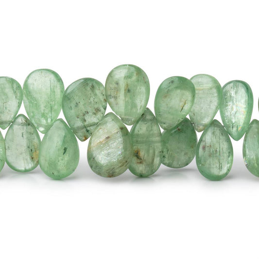 7x5-12x9mm Green Kyanite Plain Pear Beads 7.5 inch 60 pieces