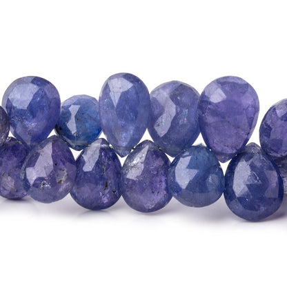 7x5-12x9mm Tanzanite Faceted Pear Beads 7.5 inch 55 pieces