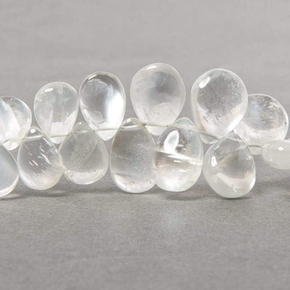 7x5-14x10mm Ceylon Moonstone plain pear beads 8 inch 53 pieces AAA grade