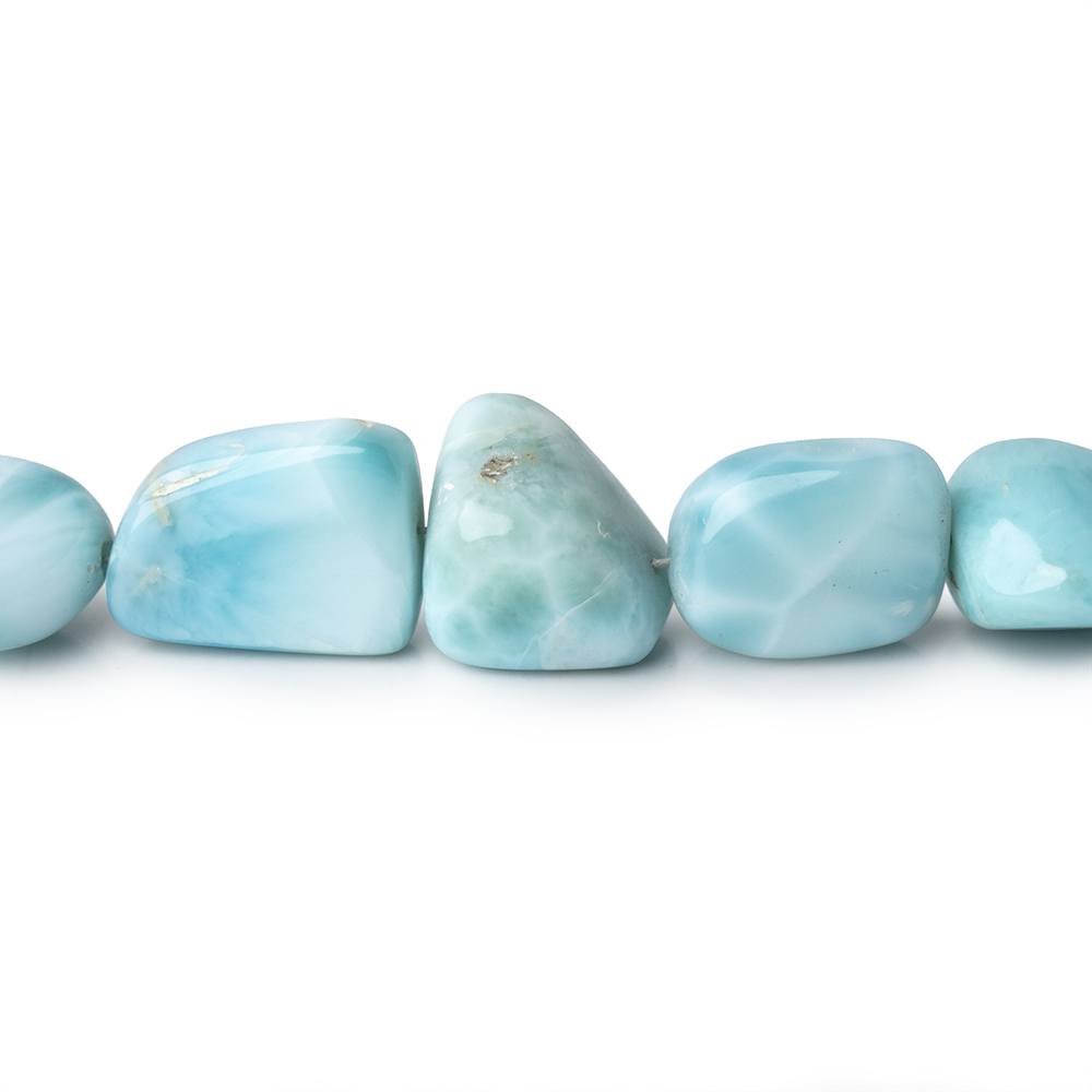 7x5-14x10mm Larimar Plain Nugget Beads 18 inch 42 pieces AA