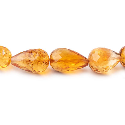 7x5-15x10mm Citrine Straight Drill Faceted Tear Drop Beads 15 inch 36 pieces