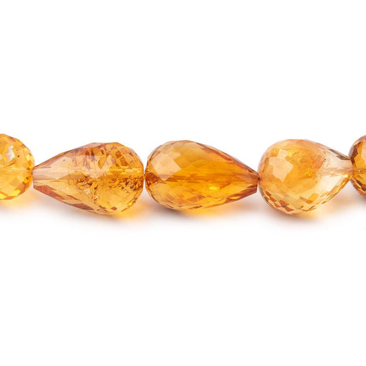 7x5-15x10mm Citrine Straight Drill Faceted Tear Drop Beads 15 inch 36 pieces