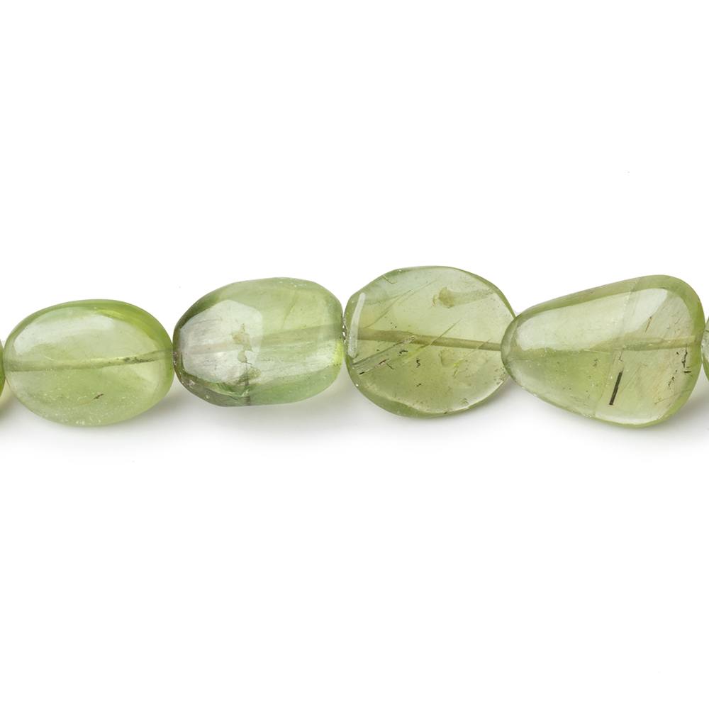 7x5-16x11mm Afghani Mossy Peridot Plain Nuggets 17 inch 38 beads