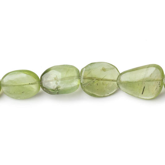 7x5-16x11mm Afghani Mossy Peridot Plain Nuggets 17 inch 38 beads