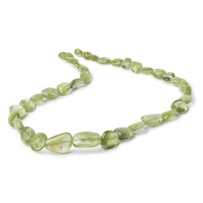 7x5-16x11mm Afghani Mossy Peridot Plain Nuggets 17 inch 38 beads