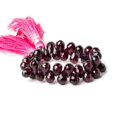 7x5-8x5mm Bohemia Garnet Faceted Tear Drop Beads 5 inch 39 pieces