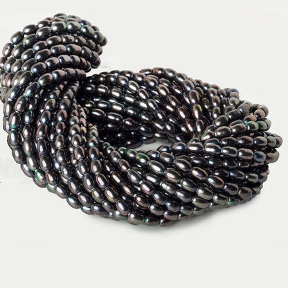 7x5mm Peacock Large Hole Oval Freshwater Pearls 15inch 48pcs