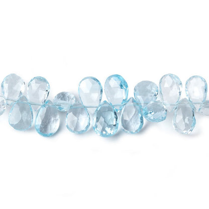 4x6-7X5mm Sky Blue Topaz Faceted Pear Beads 8 inch 70 beads