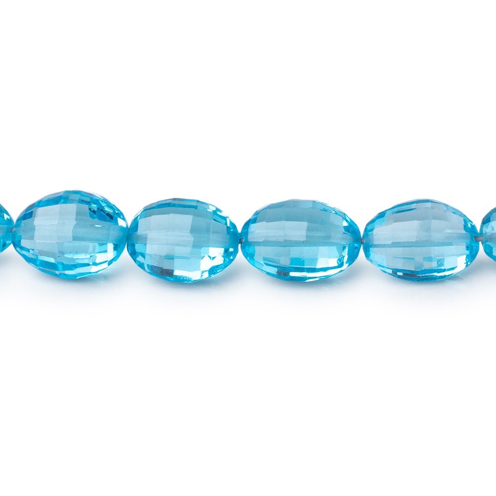 7x5-8x6mm Swiss Blue Topaz Faceted Oval Beads 15 inch 45 pieces AAA