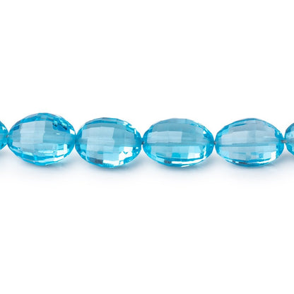 7x5-8x6mm Swiss Blue Topaz Faceted Oval Beads 15 inch 45 pieces AAA