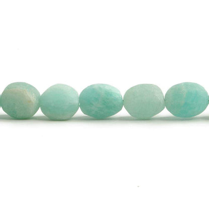 7x5-8x7mm Frosted Amazonite straight drilled plain nugget beads 7.5 inch 17 pieces