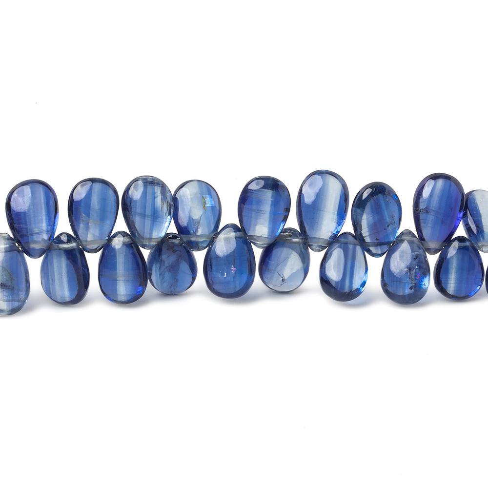7x5-9x5mm Blue Kyanite Plain Pear Beads 7.75 inch 61 pieces