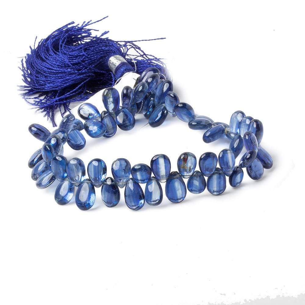 7x5-9x5mm Blue Kyanite Plain Pear Beads 7.75 inch 61 pieces