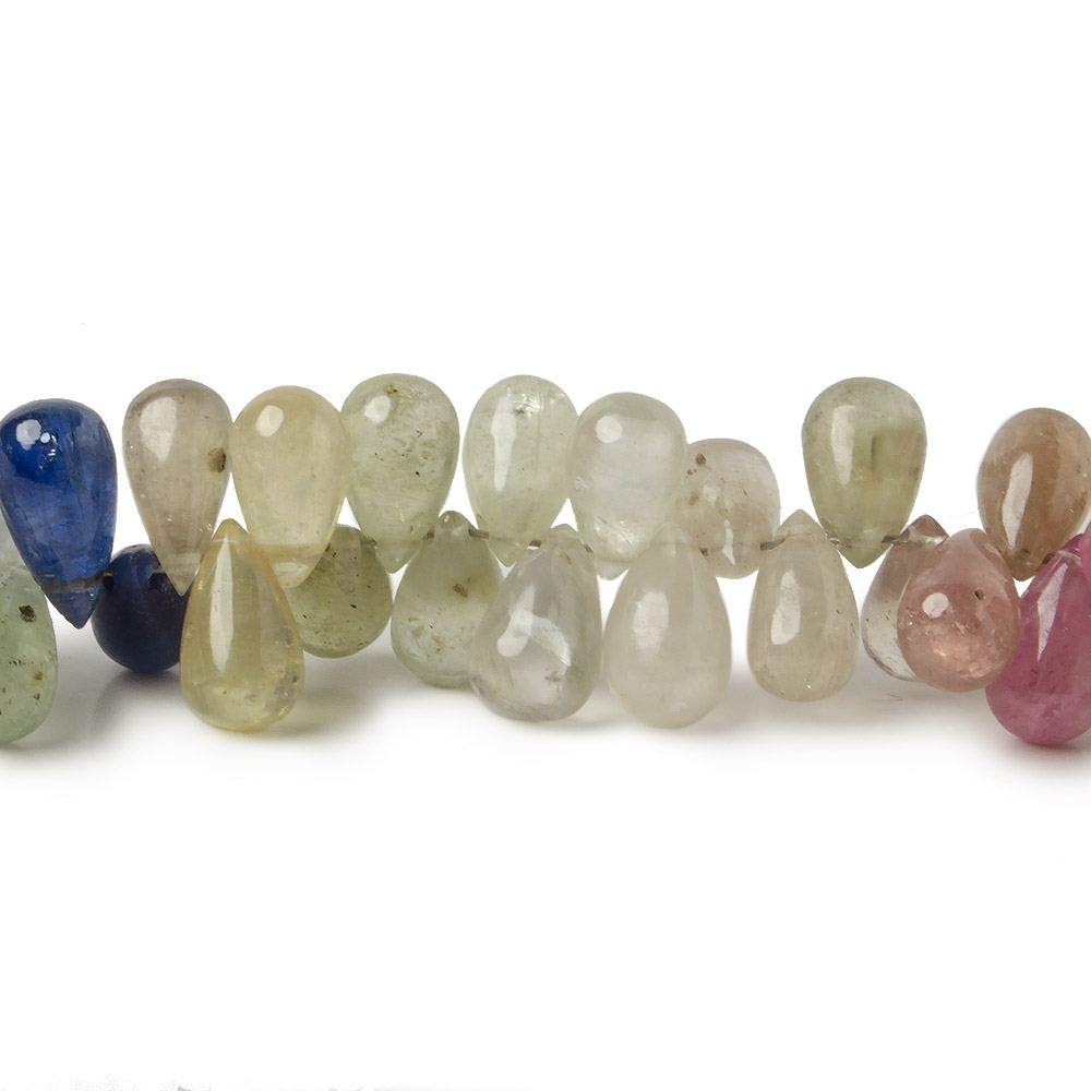 7x5-9x5mm Multi-colored Sapphire & Ruby Plain Tear Drop 8 inch 95 pieces A