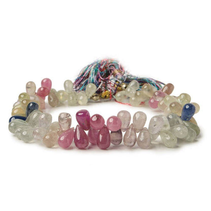 7x5-9x5mm Multi-colored Sapphire & Ruby Plain Tear Drop 8 inch 95 pieces A