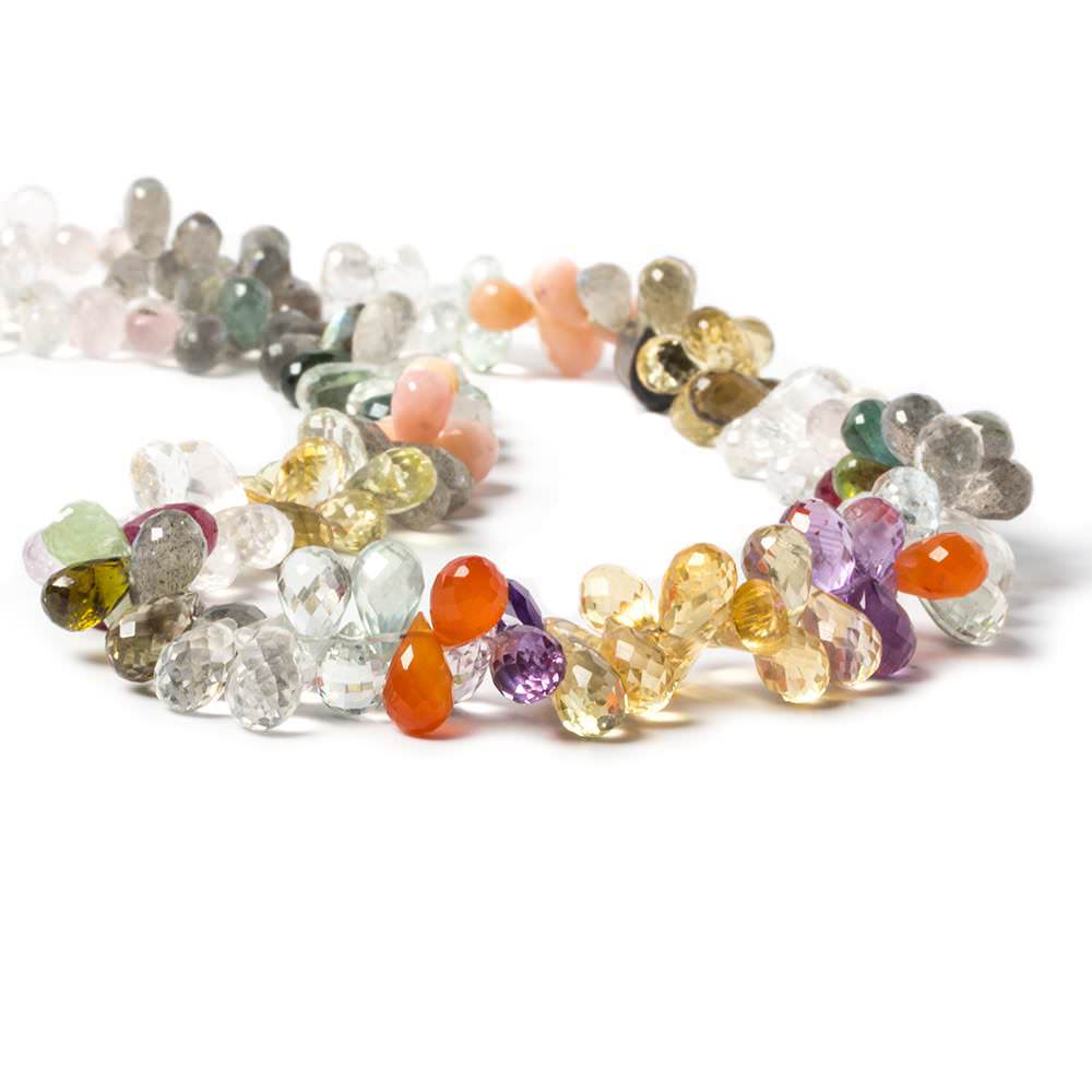 7x5-9x5mm Multi Gemstone faceted tear drop beads 15 inch 160 pieces