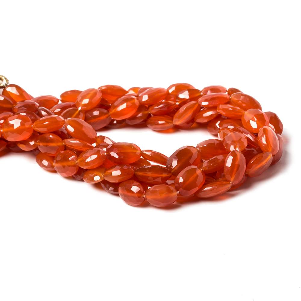 7x5-9x6mm Carnelian Straight Drill Oval Beads 8 inch 23 pieces