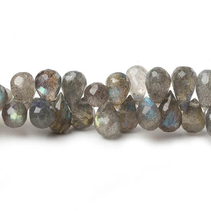 7x5-9x6mm Labradorite faceted tear drop briolette beads 8 inch 82 pieces A