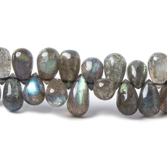 7x5-9x6mm Labradorite Plain Tear Drops 8 inch 59 beads A