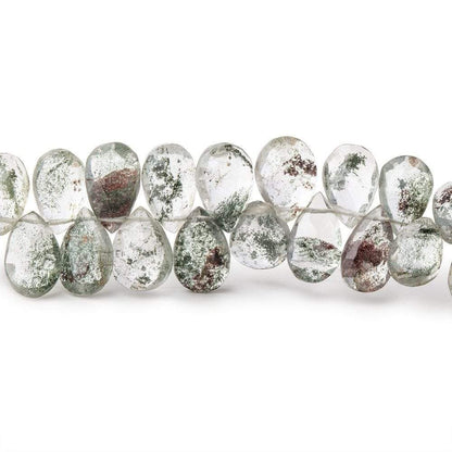 7x5-9x6mm Moss Quartz Faceted Pear Beads 8 inch 65 pieces