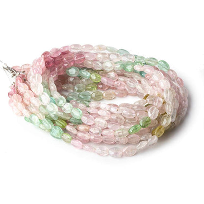 7x5-9x6mm Multi Color Afghani Tourmaline Plain Oval Nuggets 16 inch 55 pcs