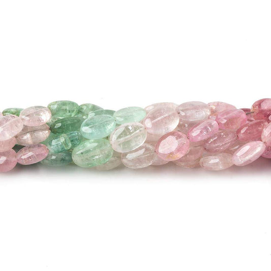 7x5-9x6mm Multi Color Afghani Tourmaline Plain Oval Nuggets 16 inch 55 pcs