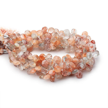 7x5-9x6mm Multi Color Sunstone Faceted Pear Beads 7.5 inch 66 pieces