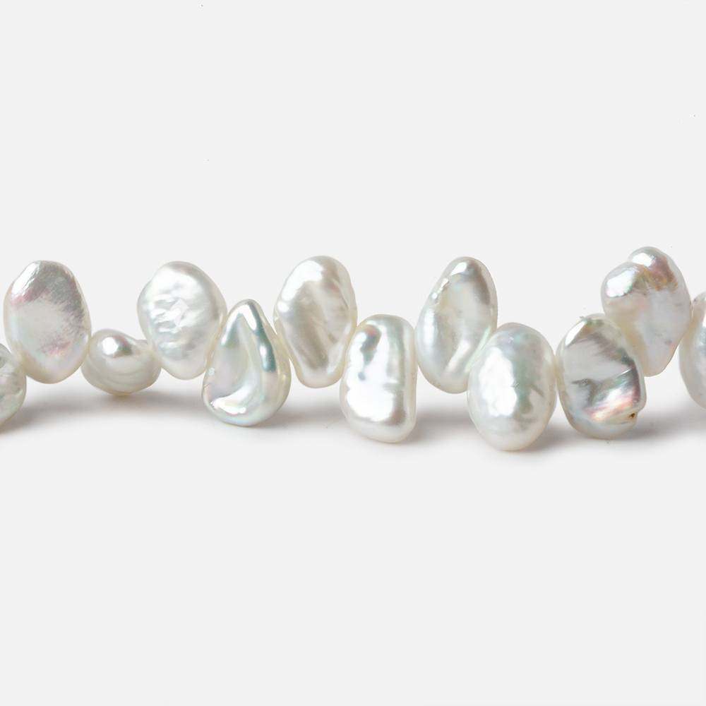 7x5-9x6mm White Top Drilled Keshi Freshwater Pearl 16 inch 74 pieces