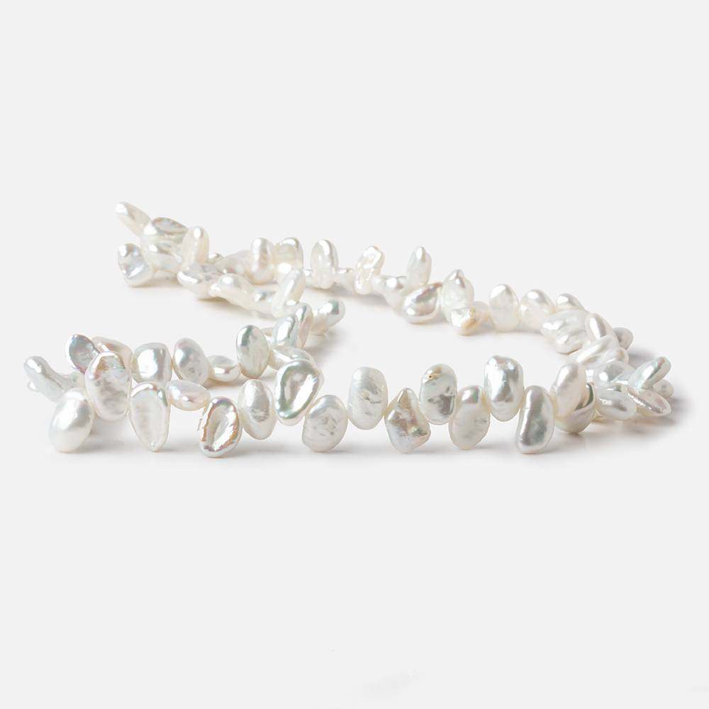 7x5-9x6mm White Top Drilled Keshi Freshwater Pearl 16 inch 74 pieces