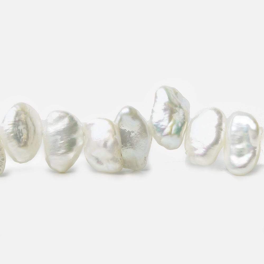 7x5-9x6mm White Top Drilled Keshi Freshwater Pearl 16 inch 74 pieces
