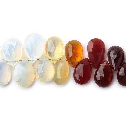 7x5-9x7mm Multi Color Mexican Fire Opal Pear Briolette beads 9 inch 68 pieces