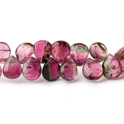 7x5-9x7mm Multi Color Tourmaline plain pear beads 18 inch 136 pieces AA