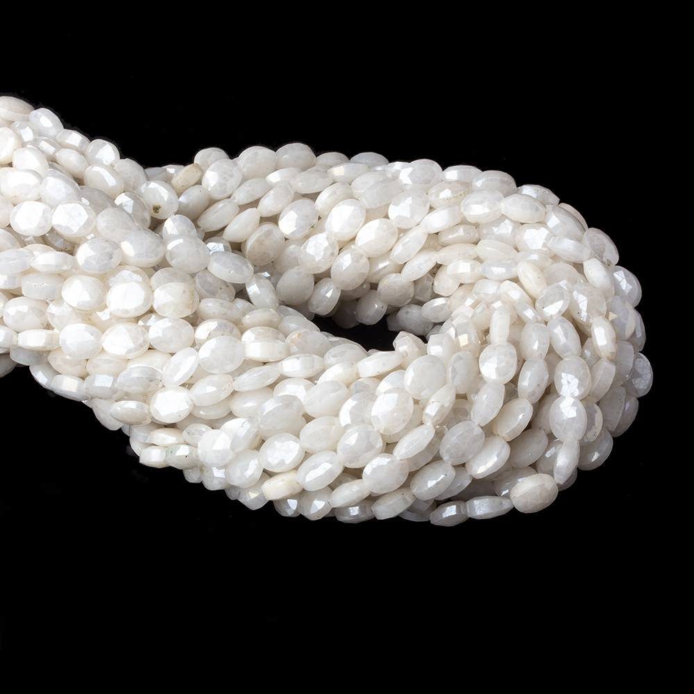 7x5.5mm Mystic Pearly White Quartz faceted ovals 16 inch 48 pieces