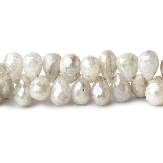 7x5-9x6mm Silverite Sapphire faceted tear drop beads 8 inch 77 pieces