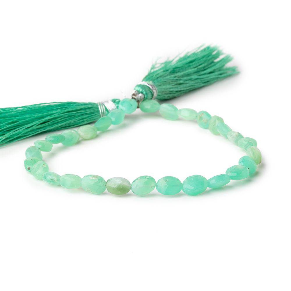 7x5mm Chrysoprase Faceted Oval Beads 8 inch 30 pieces