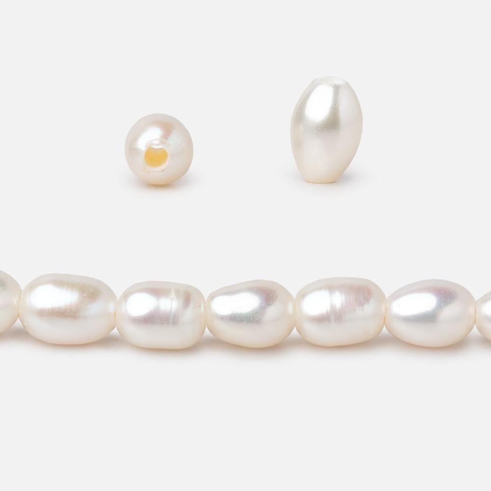 5x7mm Cream 1.5mm Large Hole Oval Freshwater Pearls 16 inch 56 pieces